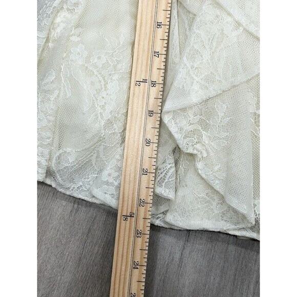 NWT Alice+Olivia Womens Wilmarie Embellished Lace Ruffle Gown Off White Size 10 - Picture 16 of 16